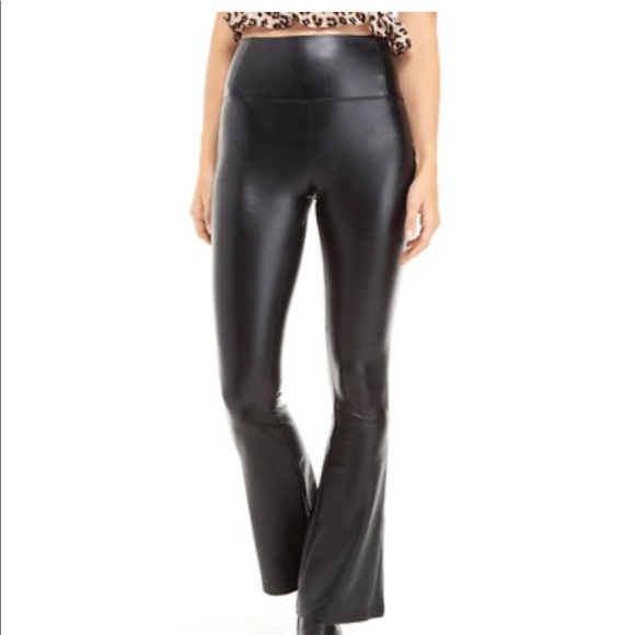 Wonderly Pull On Faux Leather Flare Pants - Picture 3 of 7